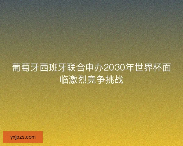 葡萄牙西班牙联合申办2030年世界杯面临激烈竞争挑战